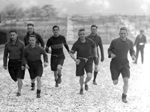 Fitness Prints: Bradford City FC. Team training in the snow 11th February 1930. DM17277b