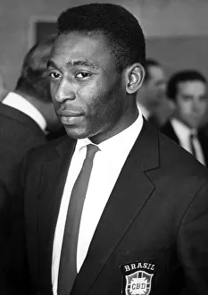 Brazilian football star Pele in England for the 1966 World Cup tournament July