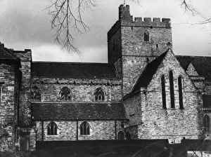 Brecon Cathedral, Brecon, a market town and community in Powys, Mid Wales, April 1962
