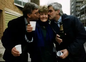Brenda Fricker actress Oscar Winner celebrates with her boyfriend Eamon Boland left