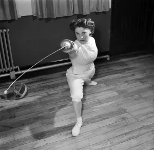 Fencing Prints: Brenda Penketh, 23, Warrington accounting machine operator chosen to represent