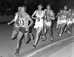00275 Prints: Brendan Foster (5) is handly placed as they come round a bend in the two mile event