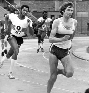 00275 Prints: Brendan Foster competing over 400 metres in the GPO championships at Gateshead in June