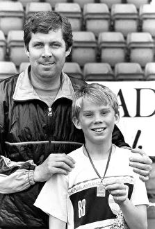 Brendan Foster with his son Paul after the Junior Great North race at Gateshead Stadium