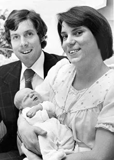 Brendan Foster and his wife Sue with their first child Paul in the Queen Elizabeth