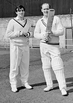 Brian Close (right) and Fred Trueman in the nets at Yorkshires County Cricket Ground