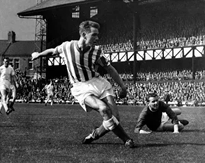 00241 Prints: Brian Clough in action for Sunderland, shooting home Sunderland