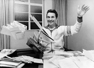 Letters Prints: Brian Clough new manager at Brighton with a mountain of mail he received at the club