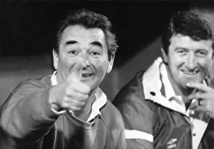 Brian Clough Nottingham Forest manager gives the thumbs up March 1988