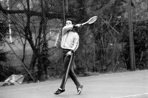 00251 Prints: Brian Clough Nottingham Forest manager playing tennis. January 1975 75-00170-006