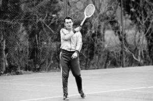 Brian Clough Nottingham Forest manager playing tennis. January 1975 75-00170-004