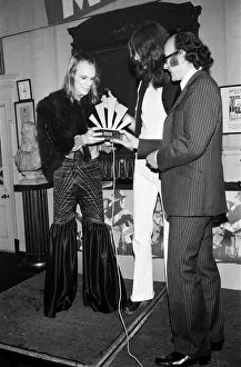 Festival Prints: Brian Eno holding receiving his award at The Oval Pop Festival, Oval Cricket Ground