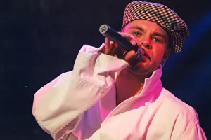 00894 Prints: Brian Harvey of pop group East 17 in concert at the Whitley Bay Ice Rink, June 27, 1995