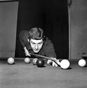 Brian Kidd of Manchester United at Blackley Golf Club playing snooker December 1969