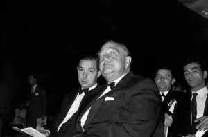 00076 Prints: Brian London v. Cassius Clay: Actor George Roft commentating on the fight for I. T. V