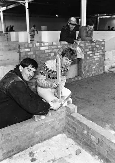 Core76 Prints: Bricklaying Trainees at the Pallion Residents Enterprise, l to r, Frank Duffy