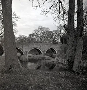 A bridge across the River Avon near Hamilton Lanarkshire Scotland Circa 1950