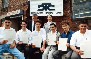 Councillor Prints: Six bright apprentice joiners taken on by Langbaurgh Council are hammering out a bright