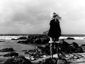Waves Prints: Brigitte Bardot actress in her sea boots during a scene from A Day In September