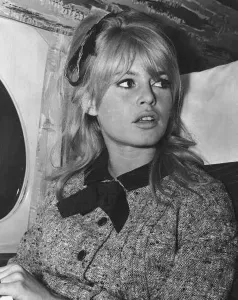Brigitte Bardot French actress sitting in back of car