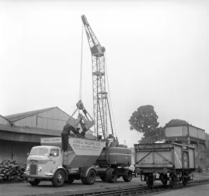 Truck Prints: Bristol coal delivery lorry seen here being load with coke at the railway sidings