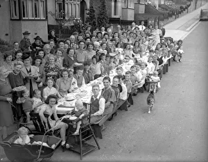 War And Prints: Bristol street party celebrating Victory in Europe 8th May 1945