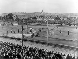 Motorbikes Prints: Bristol Times, Speedway, the Bristol Bulldogs perform at the Knowle Stadium in the 1950s