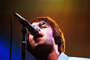 Brit pop band Oasis perform in concert at the Whitley Bay Ice Rink 19 / 01 / 96