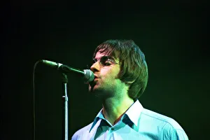 Brit pop band Oasis perform in concert at the Whitley Bay Ice Rink 19 / 01 / 96