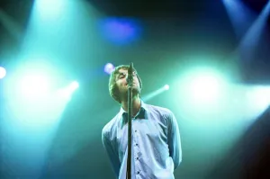 Brit pop band Oasis perform in concert at the Whitley Bay Ice Rink 19 / 01 / 96