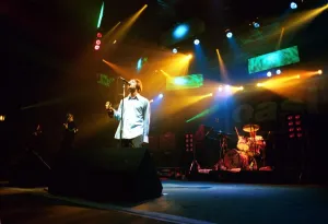 Brit pop band Oasis perform in concert at the Whitley Bay Ice Rink 19 / 01 / 96