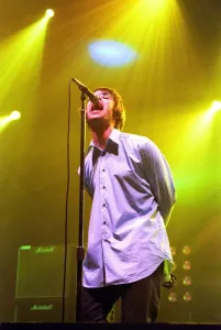 Brit pop band Oasis perform in concert at the Whitley Bay Ice Rink 19 / 01 / 96