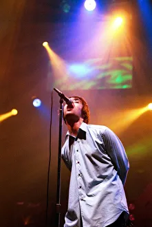 Brit pop band Oasis perform in concert at the Whitley Bay Ice Rink 19 / 01 / 96