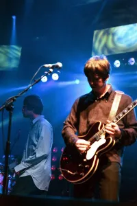 Brit pop band Oasis perform in concert at the Whitley Bay Ice Rink 19 / 01 / 96