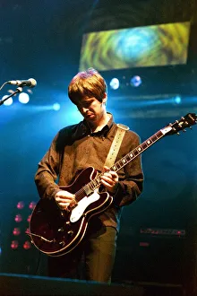 Brit pop band Oasis perform in concert at the Whitley Bay Ice Rink 19 / 01 / 96