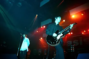 Brit pop band Oasis perform in concert at the Whitley Bay Ice Rink 19 / 01 / 96