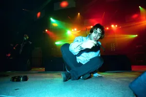 Brit pop band Oasis perform in concert at the Whitley Bay Ice Rink 19 / 01 / 96