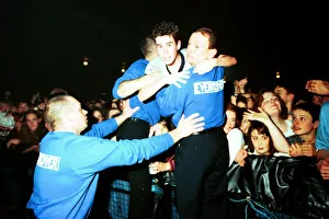 Brit pop band Oasis perform in concert at the Whitley Bay Ice Rink 19 / 01 / 96