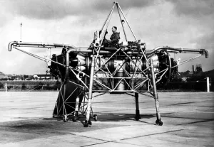 Britains amazing Flying Bedstead the jet engined framework which rises