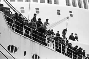 Britains luxury cruise liner Canberra sets sail from Southampton with its cargo of