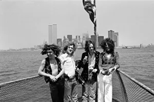 One of Britains top pop groups Slade are pictured on their way to visit the Statue