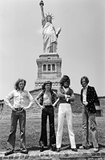 America Prints: One of Britains top pop groups Slade are pictured on their way to visit the Statue