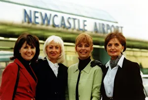 Flying Prints: Former British Airways cabin crew, (left to right) air hostesses, Deidre Foster