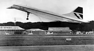 00347 Prints: A British Airways Concorde airliner / aircraft lands at Newcastle Airport