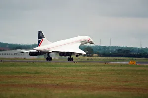 Landing Prints: British Airways Concorde G-BOAF seen here touching down on runway 07 / 25 at Newcastle