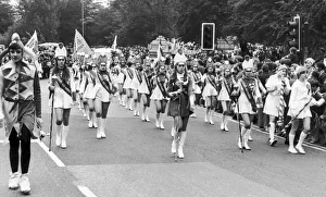 Customs Prints: British Airways majorettes seen here taking part in the Coventry Silver Jubilee Carnival
