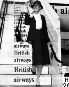 Flying Prints: British Airways stewardesses show off a classic and elegant new uniform designed by top