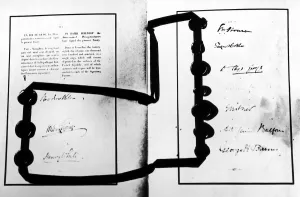 00418 Prints: British and American signatures on the 1919 Treaty of Versailles. 28th June 1919