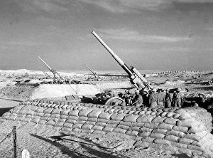 British anti aircraft guns in the Western Desert North Africa Circa 1942