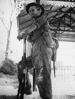 Far East Prints: British Army private serving on the front line in Burma during the Second World War